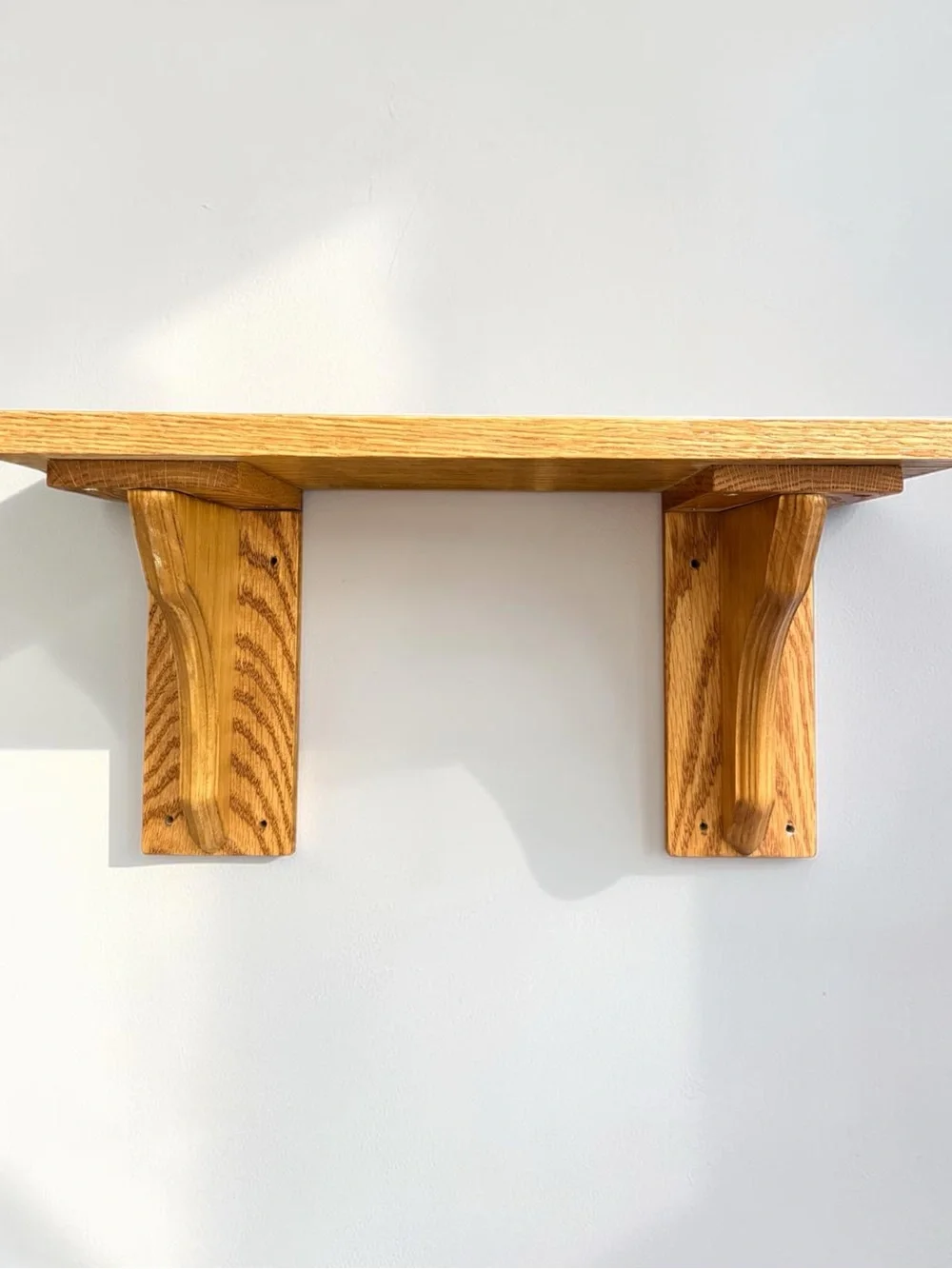 Rustic Oak Wall Shelf - Natural Wood Handmade 18”